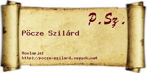 Pöcze Szilárd névjegykártya