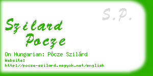szilard pocze business card